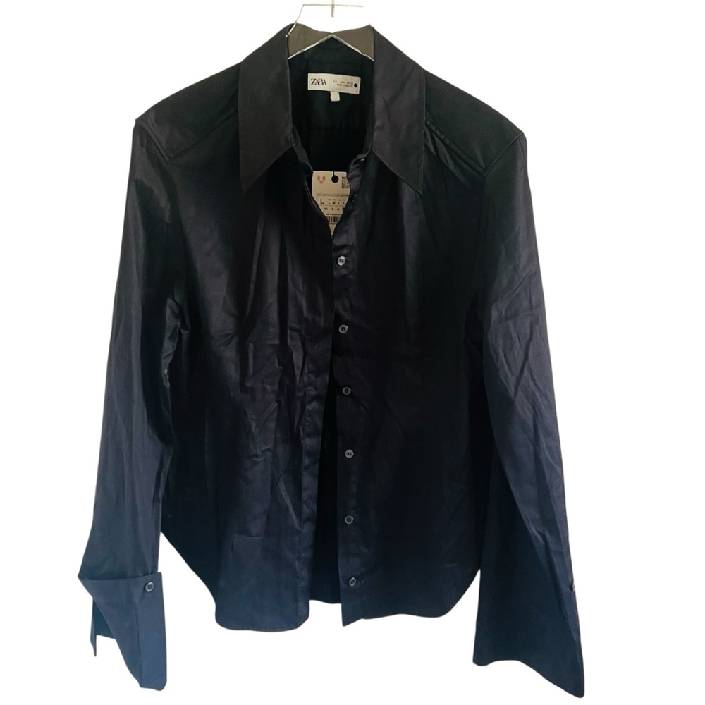 Zara Midnight Black Long Sleeve Shirt